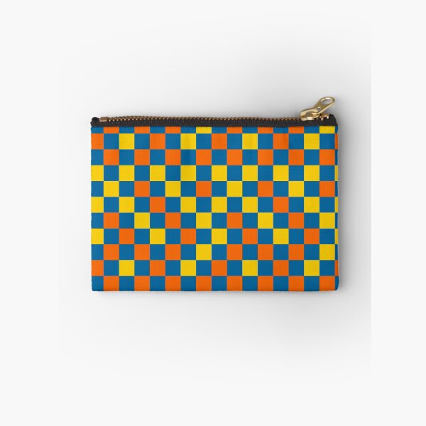 Item preview, Orange And Yellow On Blue Checkered Pattern   designed and sold by PatternTitan.