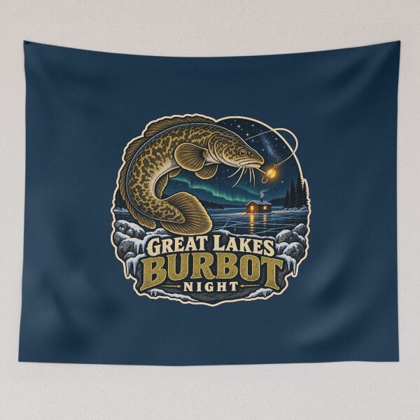 Item preview, Great Lakes Burbot Night Fishing Sticker designed and sold by WaynesCave.