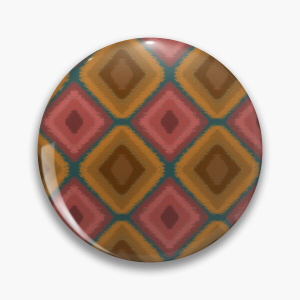 Item preview, Retro Boho Ikat Diamond Pattern | Terracotta, Ochre & Dust Teal Seamless Motif designed and sold by Rukhscreations.
