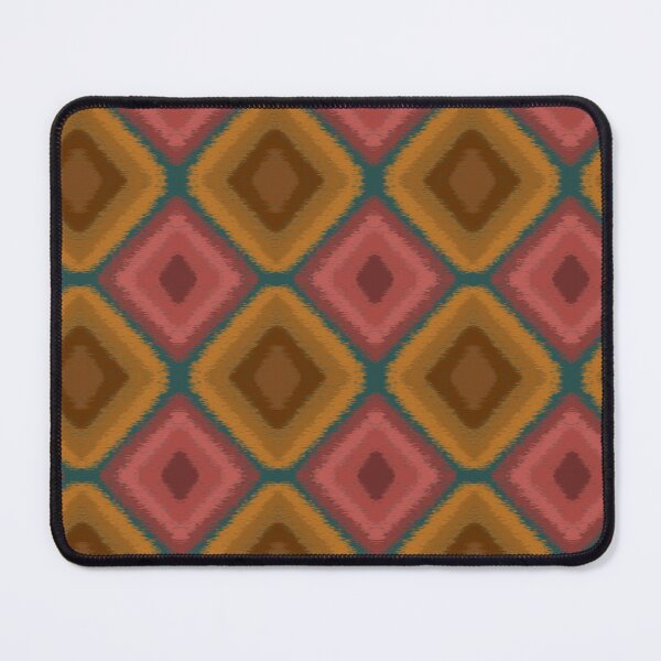 Item preview, Retro Boho Ikat Diamond Pattern | Terracotta, Ochre & Dust Teal Seamless Motif designed and sold by Rukhscreations.