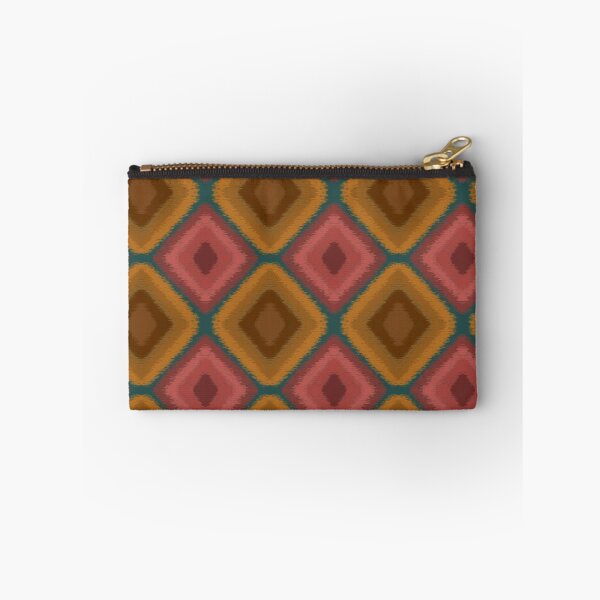 Item preview, Retro Boho Ikat Diamond Pattern | Terracotta, Ochre & Dust Teal Seamless Motif designed and sold by Rukhscreations.
