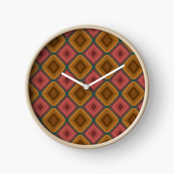 Item preview, Retro Boho Ikat Diamond Pattern | Terracotta, Ochre & Dust Teal Seamless Motif designed and sold by Rukhscreations.