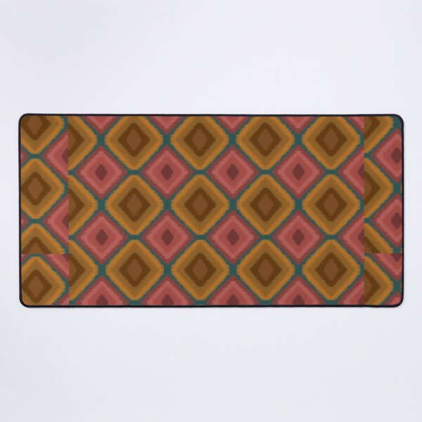 Item preview, Retro Boho Ikat Diamond Pattern | Terracotta, Ochre & Dust Teal Seamless Motif designed and sold by Rukhscreations.