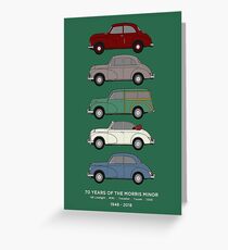 Morris Minor 70th Anniversary Classic Car Collection Artwork Greeting Card