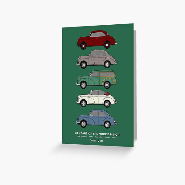 Morris Minor Father Son Dad Classic Car Offensive Birthday Greetings Card 