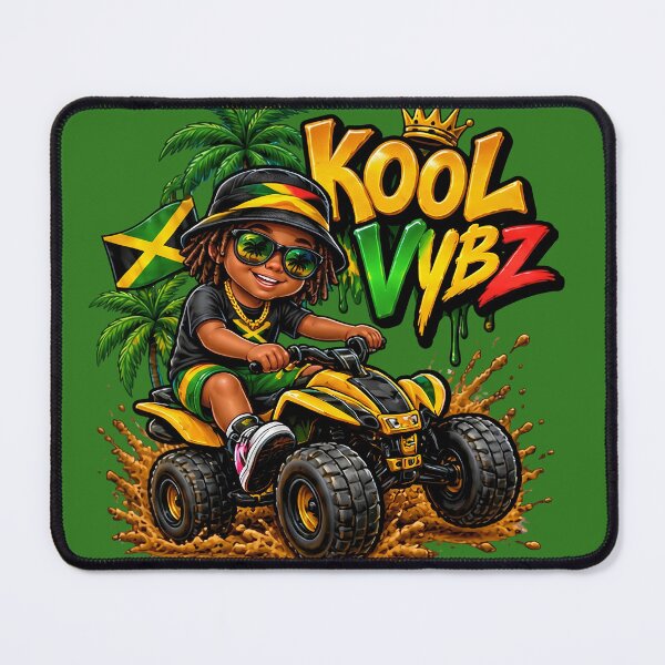 Item preview, Kool Vybz Jamaica Quad Biking Kid Reggae Vibe Art designed and sold by digitalbob60.