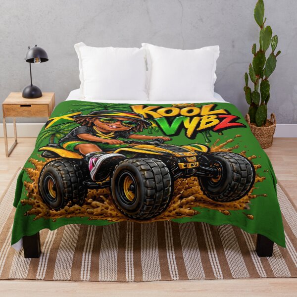 Item preview, Kool Vybz Jamaica Quad Biking Kid Reggae Vibe Art designed and sold by digitalbob60.