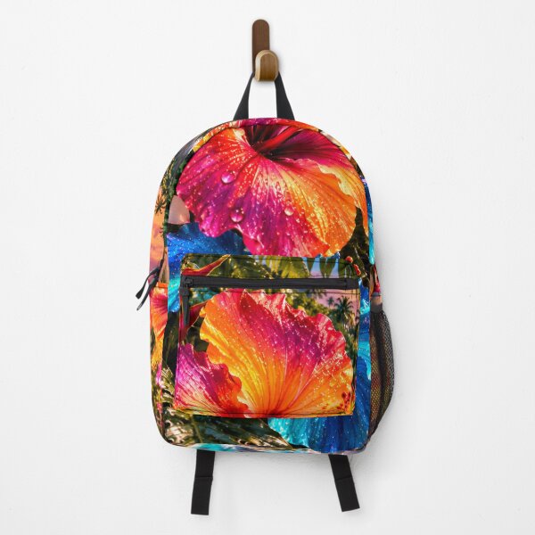 Item preview, Colorful Tropical Hibiscus Flowers Sunset Ocean Paradise designed and sold by IRON SIREN.