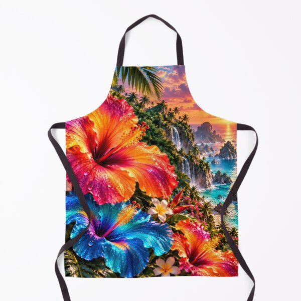 Item preview, Colorful Tropical Hibiscus Flowers Sunset Ocean Paradise designed and sold by IRON SIREN.