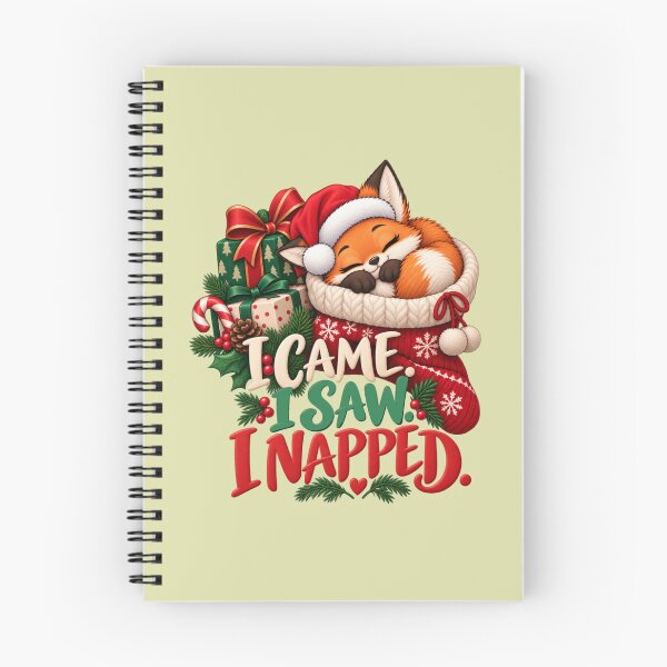 Item preview, I Came I Saw I Napped Sleepy Christmas Fox designed and sold by PunchDrop.