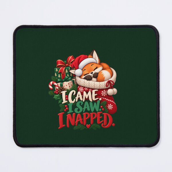 Item preview, I Came I Saw I Napped Sleepy Christmas Fox designed and sold by PunchDrop.
