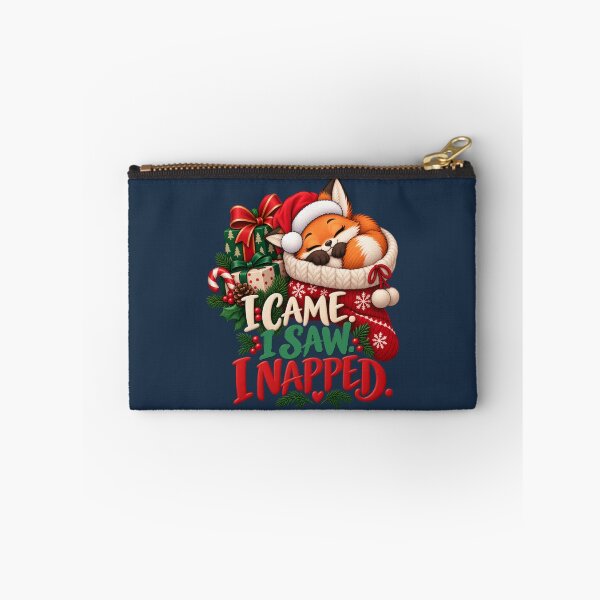 Item preview, I Came I Saw I Napped Sleepy Christmas Fox designed and sold by PunchDrop.
