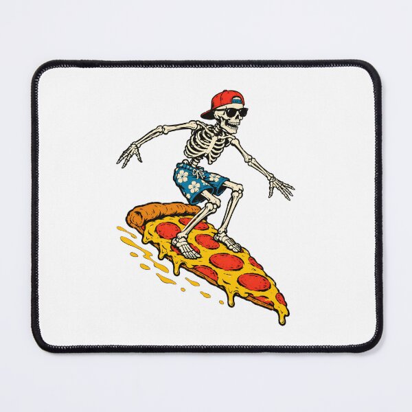 Item preview, Retro 90s Skate Skeleton Surfing Pizza designed and sold by Arslyarts.