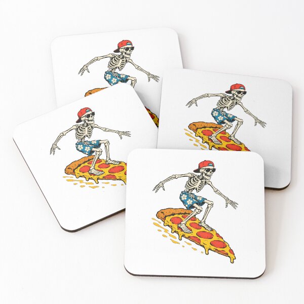 Item preview, Retro 90s Skate Skeleton Surfing Pizza designed and sold by Arslyarts.