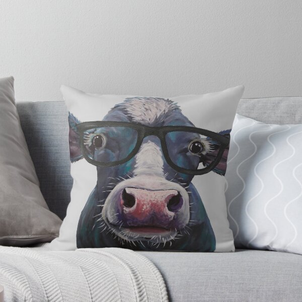 Item preview, Cow with Glasses Art, Clara Belle Colorful Cow with Glasses designed and sold by leekellerart.