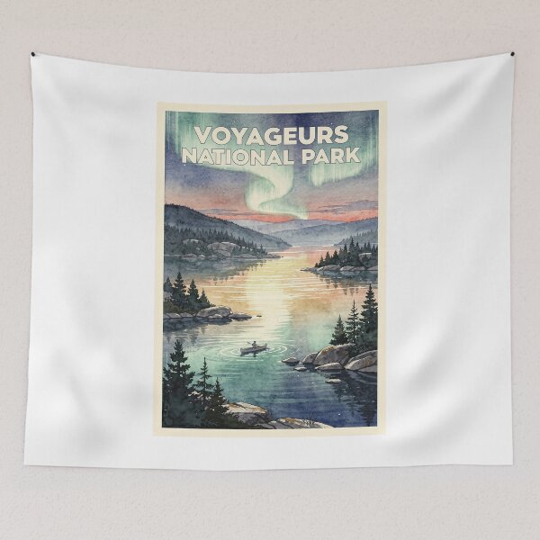 Item preview, Voyageurs National Park Minnesota Vintage Watercolor Travel designed and sold by Teelogic.