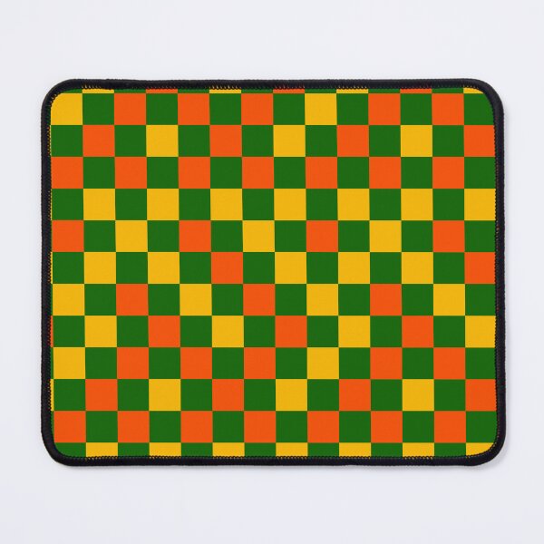 Item preview, Orange And Yellow On Green Checkered Pattern designed and sold by PatternTitan.