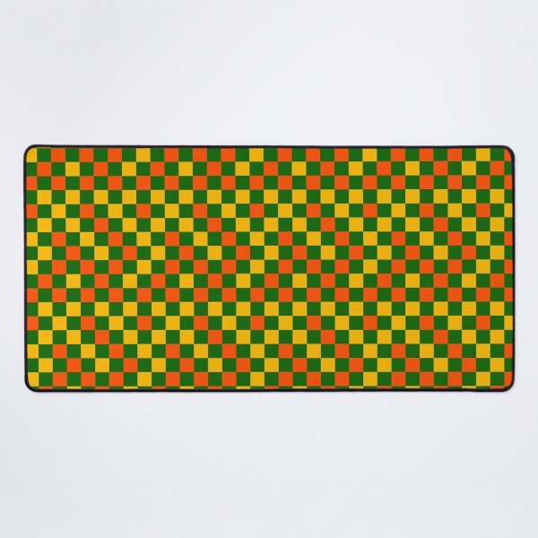 Item preview, Orange And Yellow On Green Checkered Pattern designed and sold by PatternTitan.