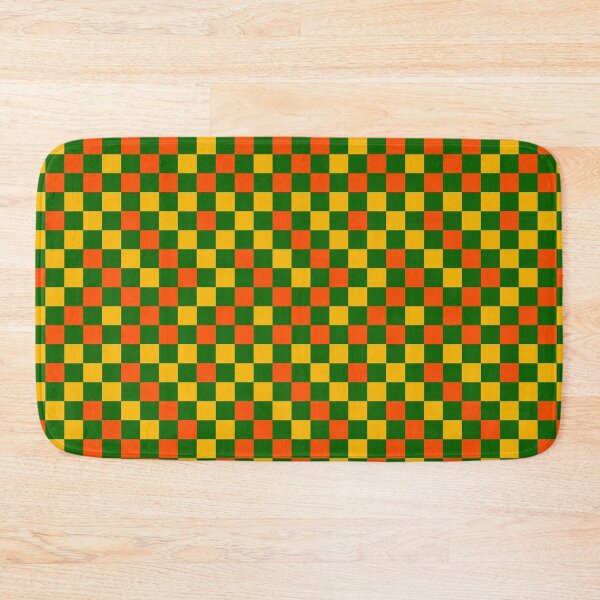 Item preview, Orange And Yellow On Green Checkered Pattern   designed and sold by PatternTitan.