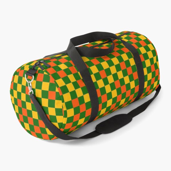 Item preview, Orange And Yellow On Green Checkered Pattern   designed and sold by PatternTitan.