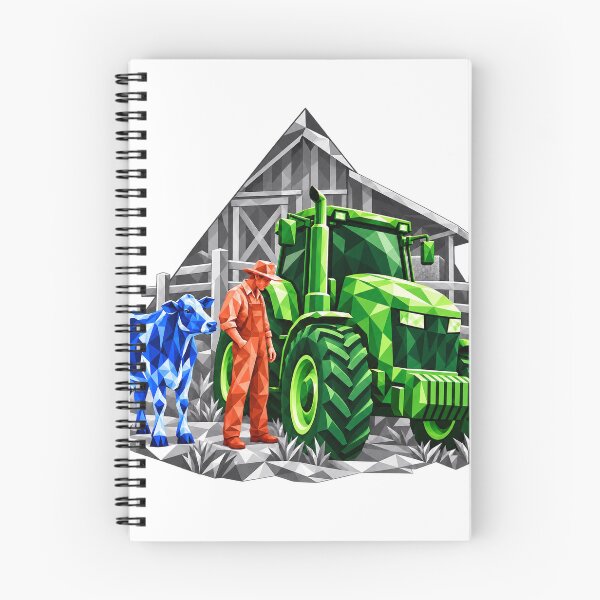 Item preview, Green tractor with farmer and blue cow designed and sold by danart7.
