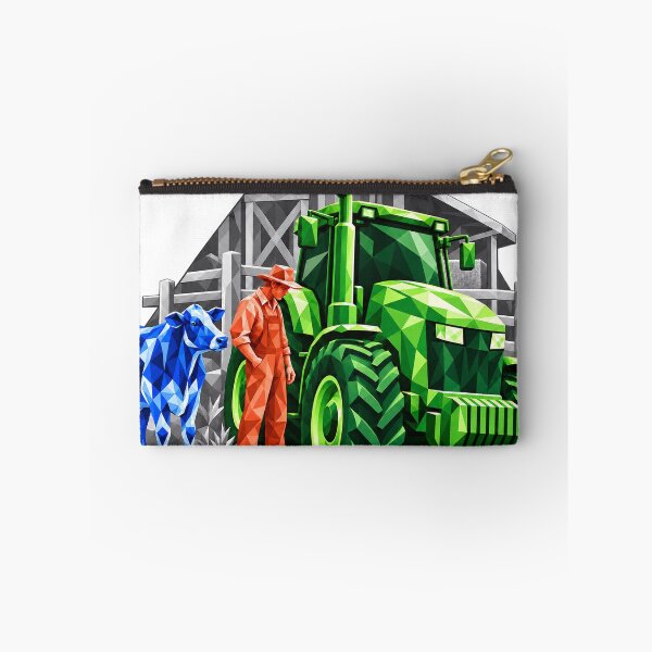 Item preview, Green tractor with farmer and blue cow designed and sold by danart7.