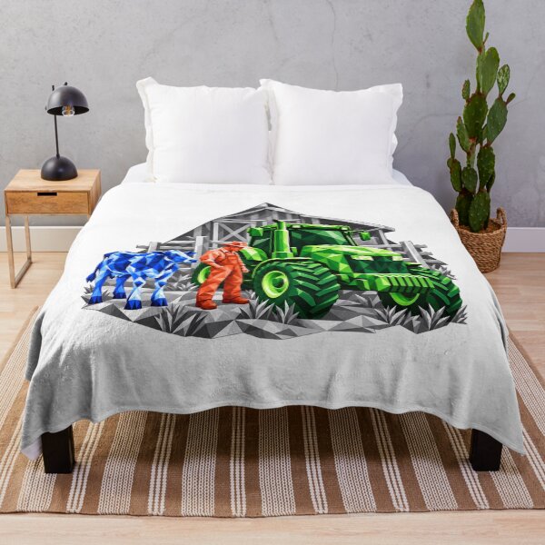 Item preview, Green tractor with farmer and blue cow designed and sold by danart7.