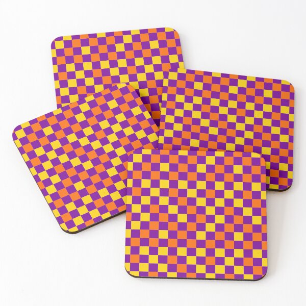 Item preview, Orange And Yellow On Purple Checkered Pattern   designed and sold by PatternTitan.