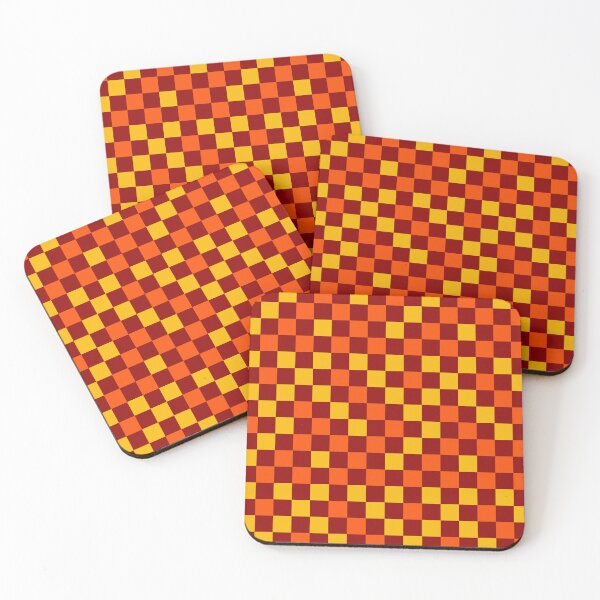 Item preview, Orange And Yellow On Red Checkered Pattern   designed and sold by PatternTitan.