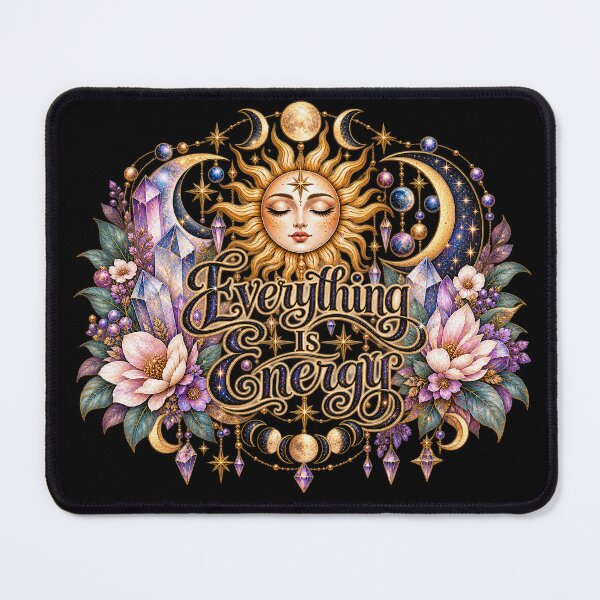 Item preview, Everything Is Energy – Mystical Sun with Crystals and Flowers designed and sold by sweta_r.art.