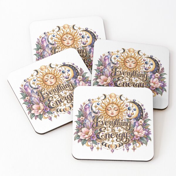 Item preview, Everything Is Energy – Mystical Sun with Crystals and Flowers designed and sold by sweta_r.art.