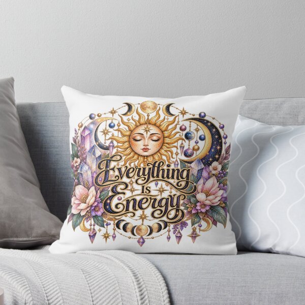 Item preview, Everything Is Energy – Mystical Sun with Crystals and Flowers designed and sold by sweta_r.art.