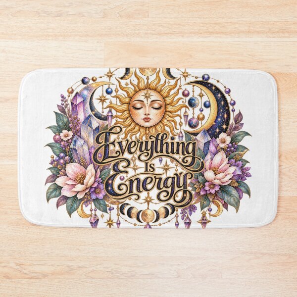 Item preview, Everything Is Energy – Mystical Sun with Crystals and Flowers designed and sold by sweta_r.art.
