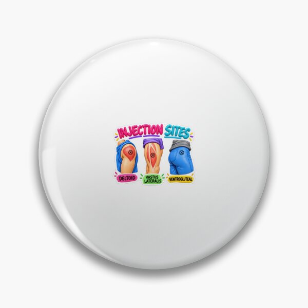 Item preview, Injection Sites 3D Intramuscular Nursing Student Sticker designed and sold by isokinetic.