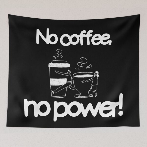 Item preview, Powered By Coffee Funny Workplace Humor Caffeine Addict Dark Mode designed and sold by LensDyn™.