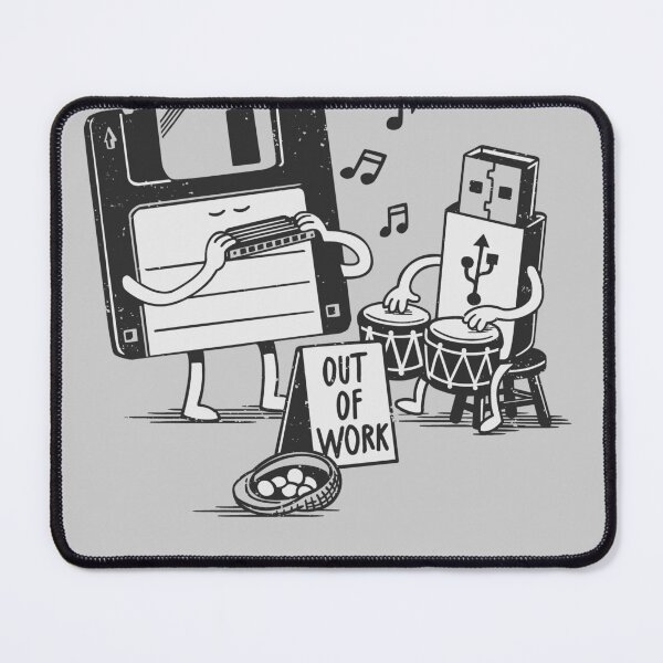 Item preview, Retro Technology Funny Floppy Disk "Out Of Work" designed and sold by Nerd Shizzle.