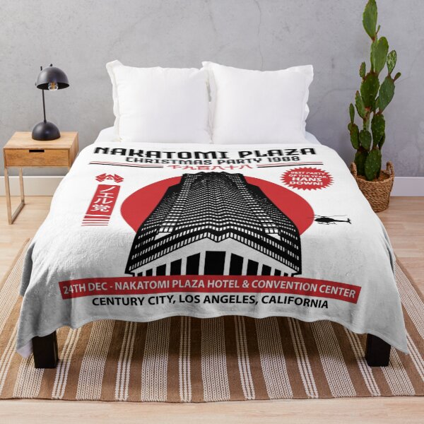 Artikelvorschau, Die Hard Weihnachtsparty Weihnachten Hans Gruber Design Nakatomi Plaza 1988 Pullover T-Shirt Tasse Kleid Kissen Überwurf Weihnachtsmann Film Schnee Lustig Deck The Hans entworfen und verkauft von Cool Robot Bro..