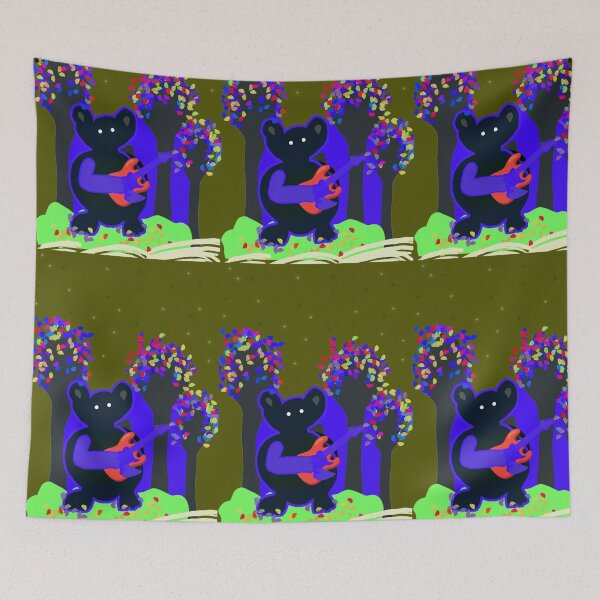 Item preview, Cute Cosmic Bear Playing Electric Guitar in Magical Forest designed and sold by AWADHESH  CHAURASIA.