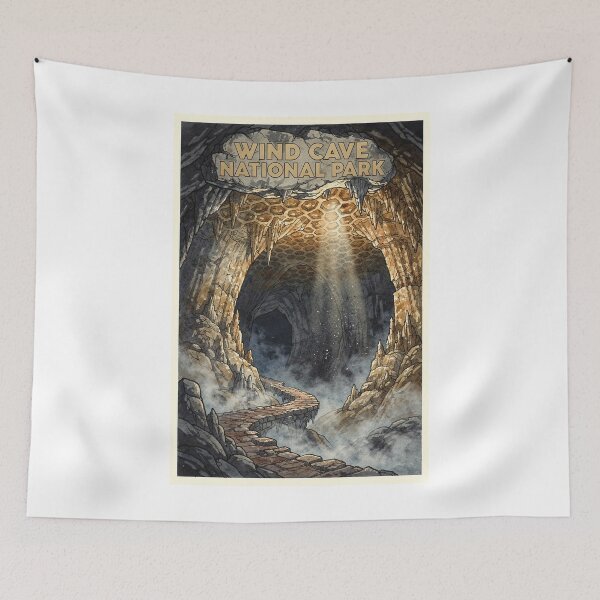 Item preview, Wind Cave National Park South Dakota Vintage Watercolor Travel designed and sold by Teelogic.
