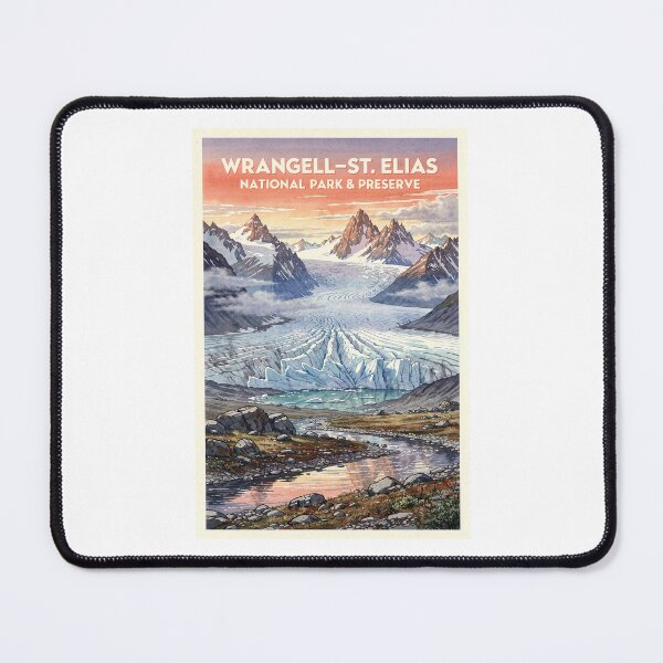 Item preview, Wrangell-St. Elias National Park & Preserve Alaska Vintage Watercolor Travel designed and sold by Teelogic.