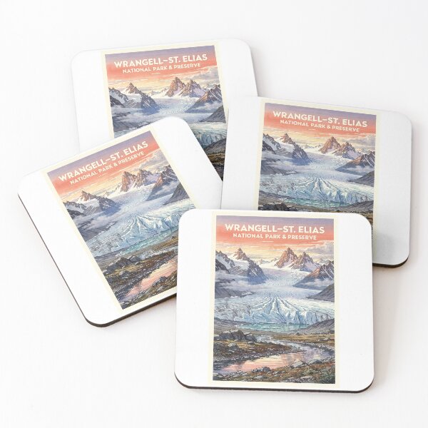 Item preview, Wrangell-St. Elias National Park & Preserve Alaska Vintage Watercolor Travel designed and sold by Teelogic.