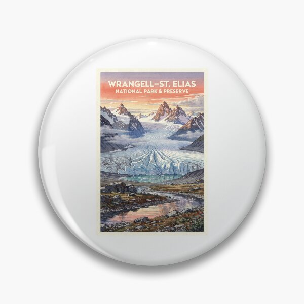 Item preview, Wrangell-St. Elias National Park & Preserve Alaska Vintage Watercolor Travel designed and sold by Teelogic.