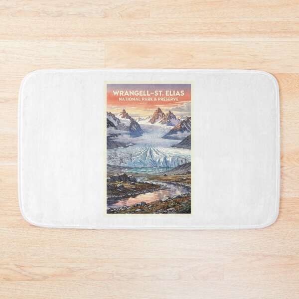 Item preview, Wrangell-St. Elias National Park & Preserve Alaska Vintage Watercolor Travel designed and sold by Teelogic.