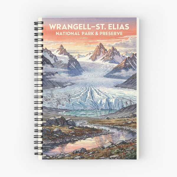 Item preview, Wrangell-St. Elias National Park & Preserve Alaska Vintage Watercolor Travel designed and sold by Teelogic.