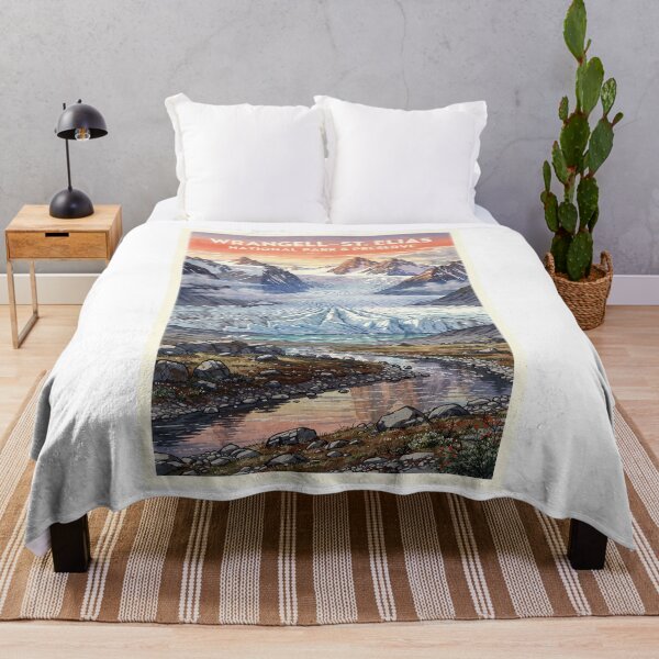 Item preview, Wrangell-St. Elias National Park & Preserve Alaska Vintage Watercolor Travel designed and sold by Teelogic.