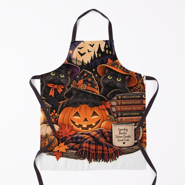 Item preview, Cozy Halloween Cats & Pumpkins designed and sold by MysticCanvasAi.