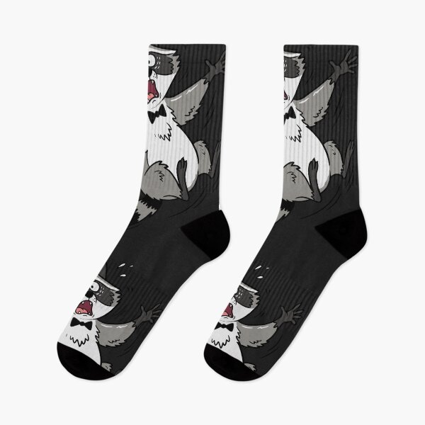 Item preview, Shocked raccoon fainting backwards with one paw on its forehead. Ideal for humorous t-shirts, sticker packs, and meme illustrations. designed and sold by ElegantOutlines.