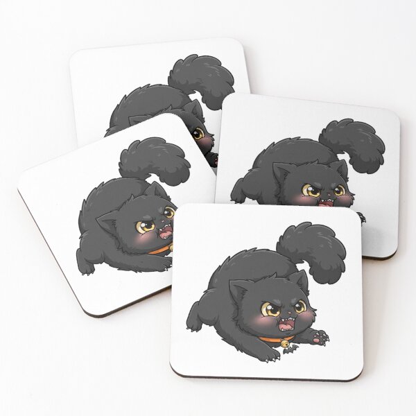 Item preview, Scary Fluffy Black Cat Halloween Design | Cute Angry Kitten Art designed and sold by Neshmi.