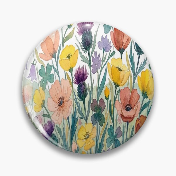 Item preview, Pastel Wildflower Meadow - Colorful Botanical Watercolor Border Art designed and sold by robertronda1.