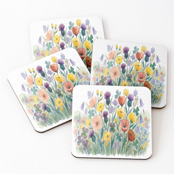 Item preview, Pastel Wildflower Meadow - Colorful Botanical Watercolor Border Art designed and sold by robertronda1.